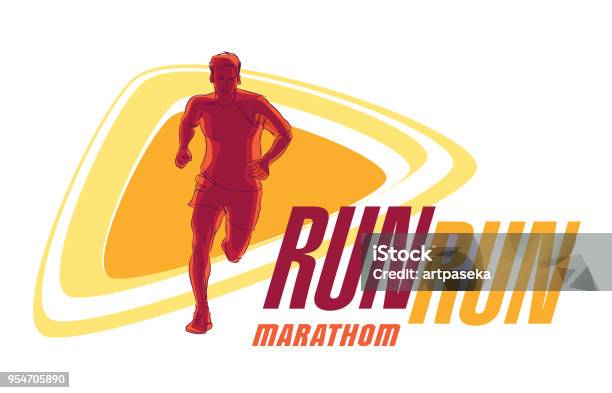 Runnerdrawwork Stock Illustration - Download Image Now - Running, Logo, Runs - Torn