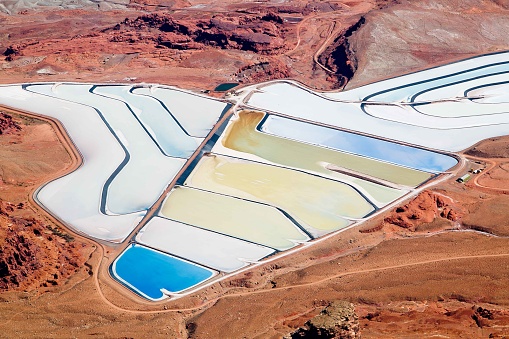 Colorful Salt Ponds near Moab Utah