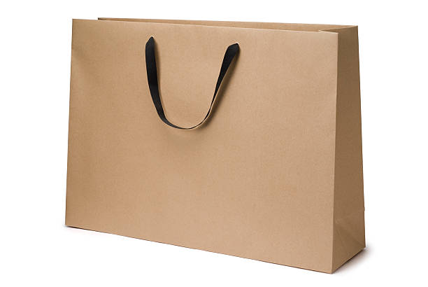 коричневый craft paper bag - paper bag bag paper brown стоковые фото и изображения