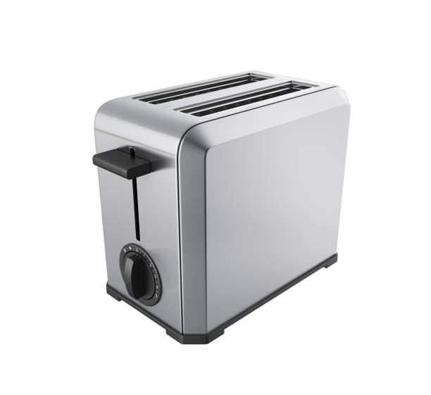 istock Grey metal toaster without shadow isolated on white background 3d 954726772