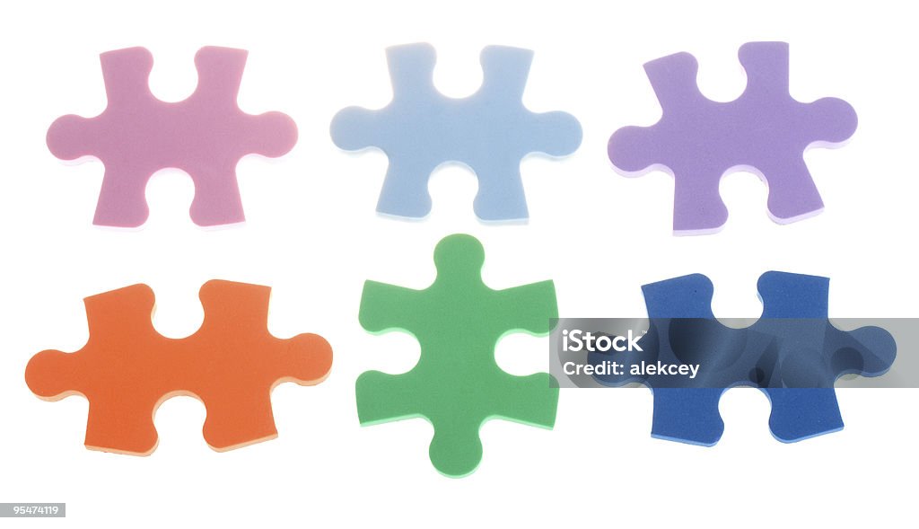 six color puzzle blocks  Jigsaw Puzzle Stock Photo