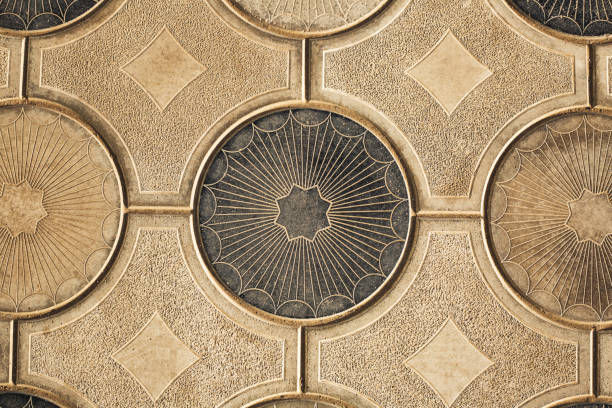 istock Mosaic tiles pavement pattern on streets. Top view 954745680