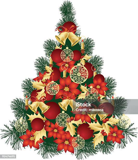 Christmas Tree Stock Illustration - Download Image Now - Backgrounds, Bell, Christmas