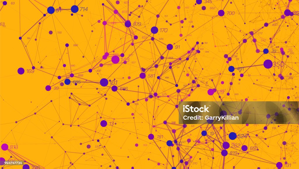 Vector Abstract Colorful Big Data Point Plot Visualization Futuristic ...