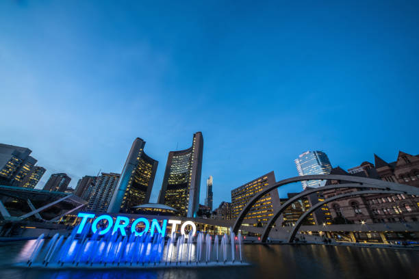 istock Toronto downtown square in financial district 954751588