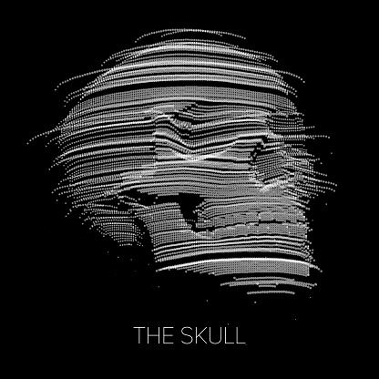 Vector Distorted Skull Constructed With Points Internet Security ...
