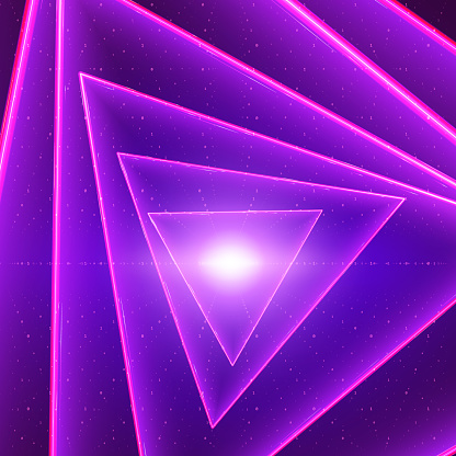 Data Flow Triangular Vector Data Flow Visualization Triangle Glowing Twisted Tunnel Of ...