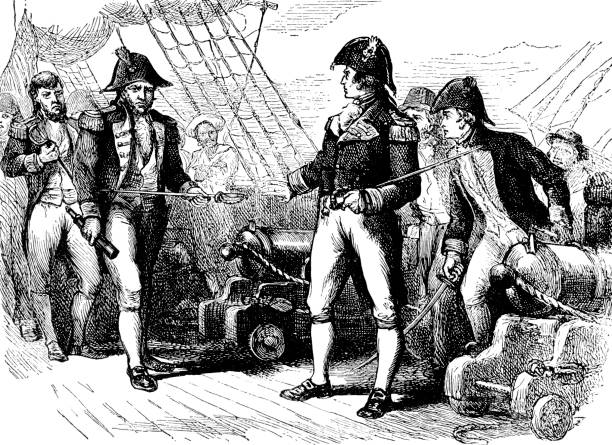 istock Officers Of The USS Chesapeake Offering Their Swords 954760412