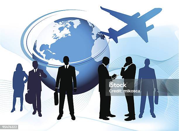 Global Business Stock Illustration - Download Image Now - Adult, Airplane, Business