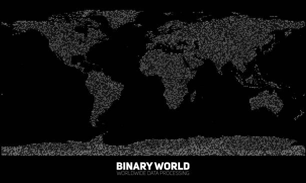 2,200+ Binary World Map Stock Illustrations, Royalty-Free Vector ...