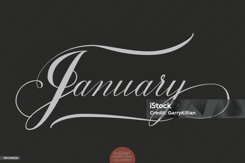 January Simple Hand Lettering Hand Drawn Lettering January Elegant Modern Handwritten Calligraphy ...