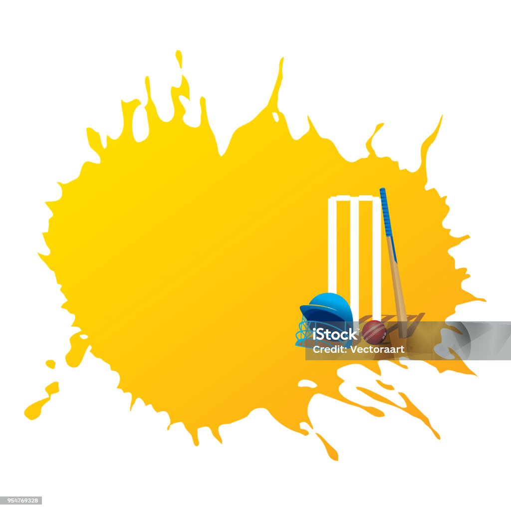 creative cricket promotion poster deign cricket item place with blank space for write you text Sport of Cricket stock vector