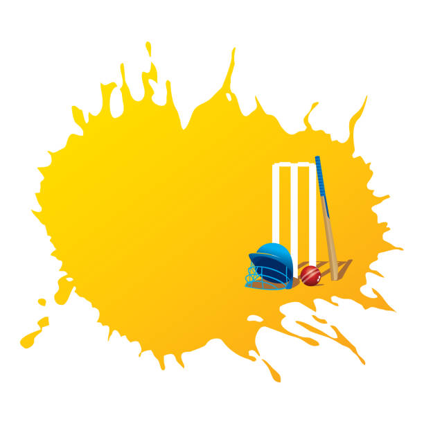 creative cricket promotion poster deign cricket item place with blank space for write you text cricket bat stock illustrations
