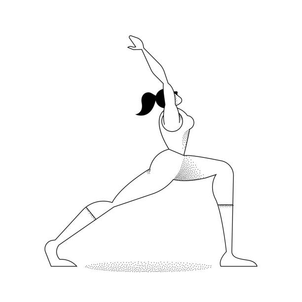 istock Girl doing yoga pose silhouette outline 954769942