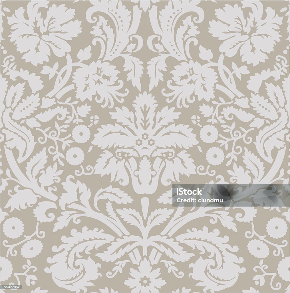 Wallpaper_grey beige - clipart vectoriel de Motif floral libre de droits