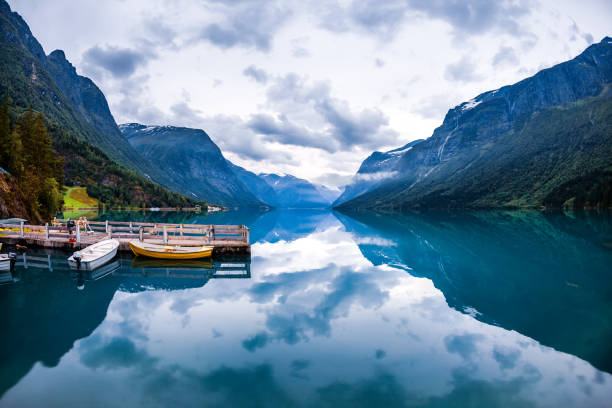 istock lovatnet lake Beautiful Nature Norway. 954770876