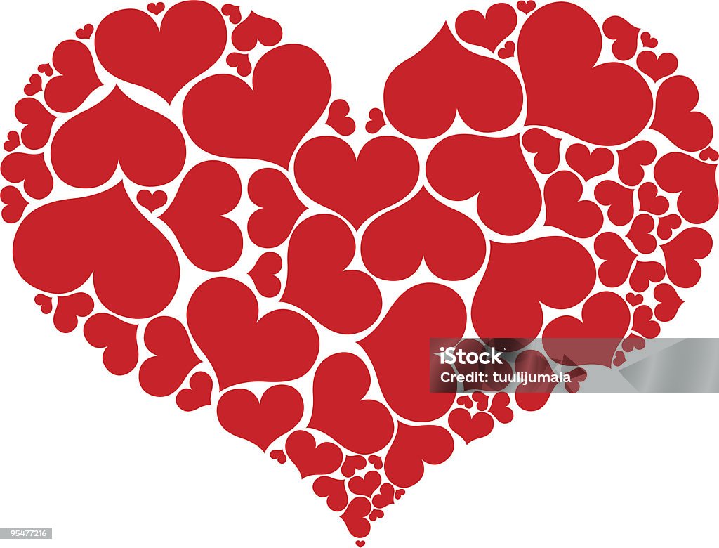 Красное сердце формы - Векторная графика Без людей роялти-фри