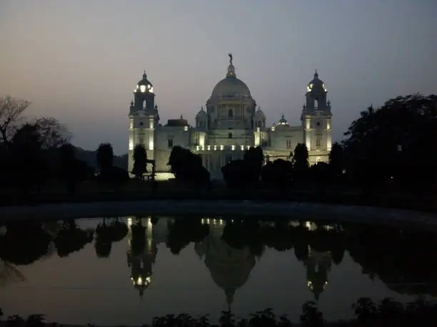 The beautiful Victoria Memorial Hall at Night