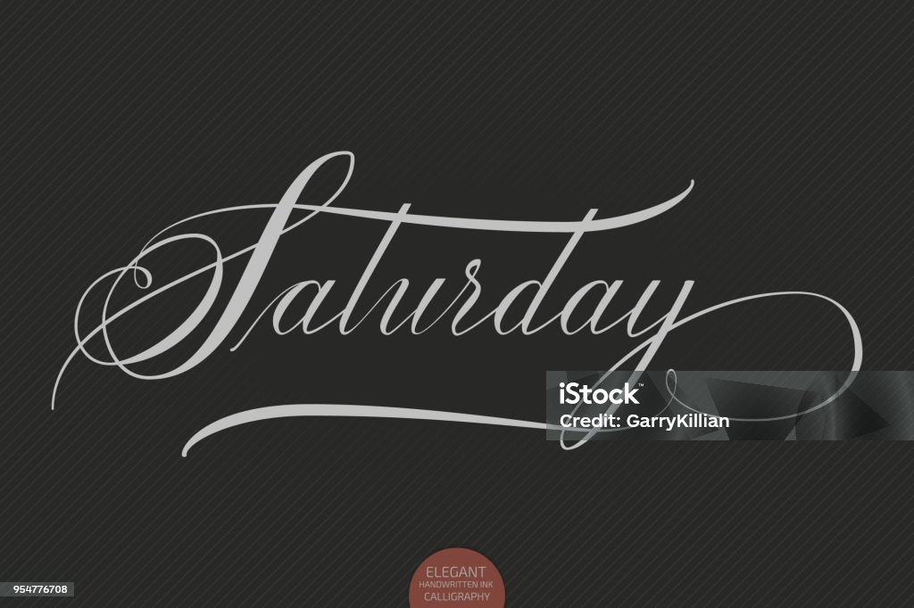 Saturday. Color Lettering Hand Drawn Lettering Saturday Elegant Modern Handwritten Calligraphy ...