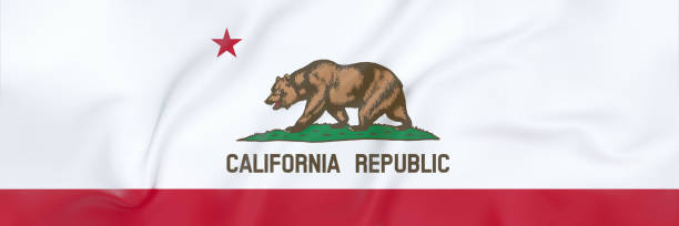 Top view of California flag