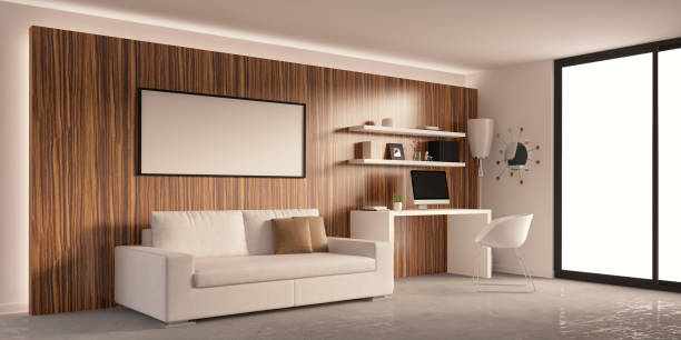istock Living room with sofa and workdesk 954782600