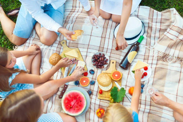 istock Top view summer garden picnic 954787114