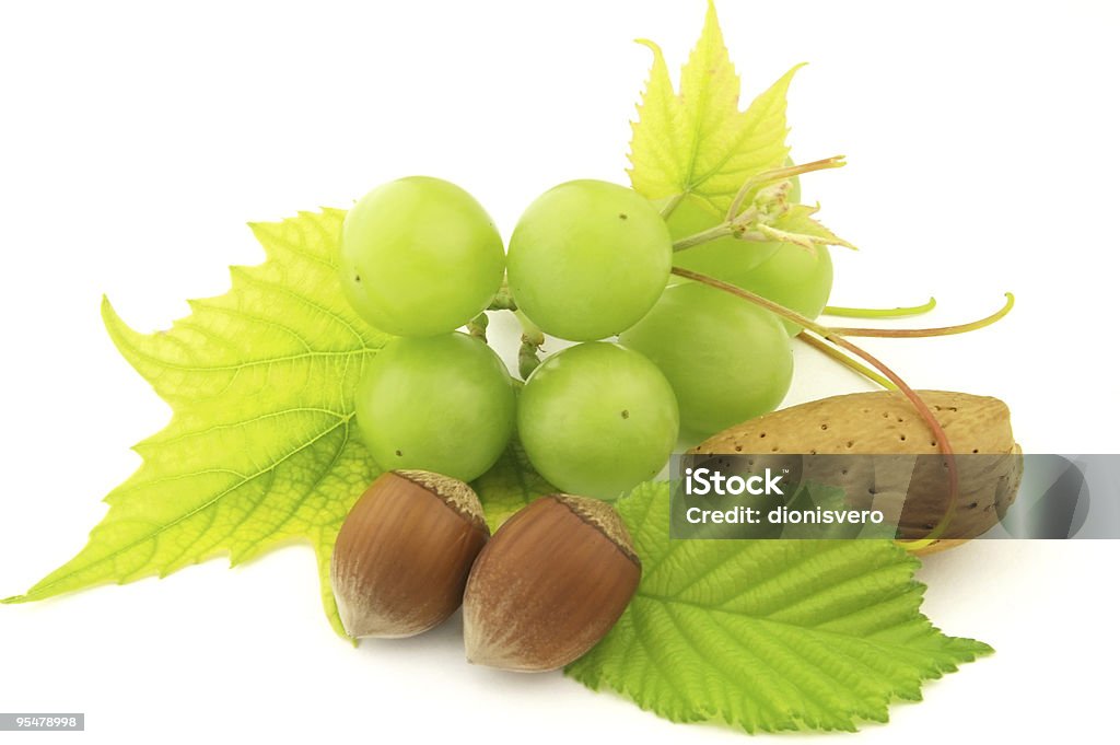 Uvas e nozes - Royalty-free Alimentação Saudável Foto de stock