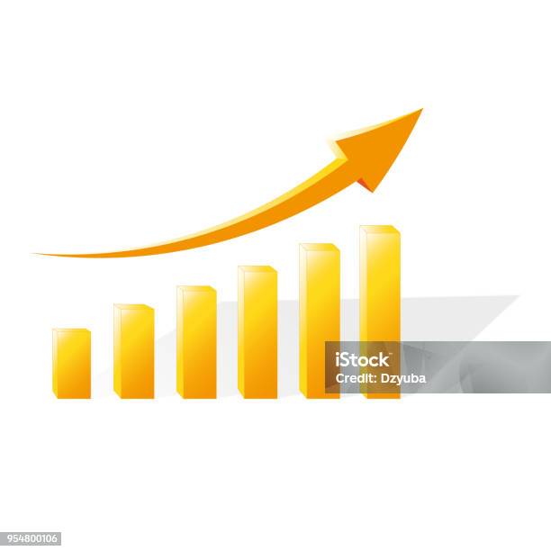 Financial Chart Showing Stock Illustration - Download Image Now - Arrow Symbol, Traffic Arrow Sign, Growth