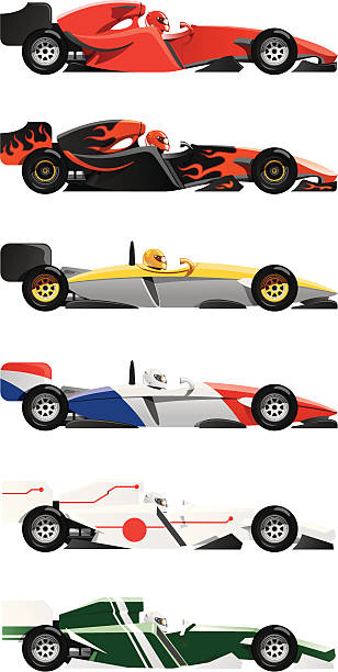 open-wheel single-seater racing car  racecar stock illustrations