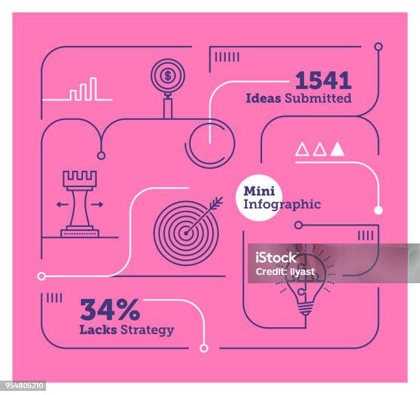 Strategy Mini Infographic Stock Illustration - Download Image Now - Infographic, Plan - Document, Sports Target