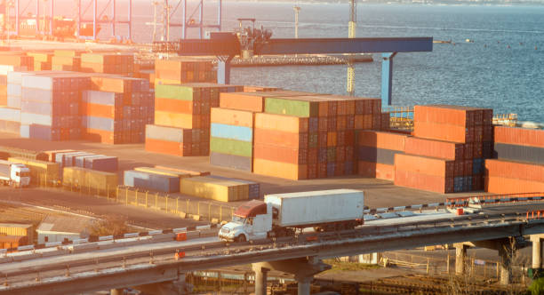 istock Cargo port, a lot of containers 954811874
