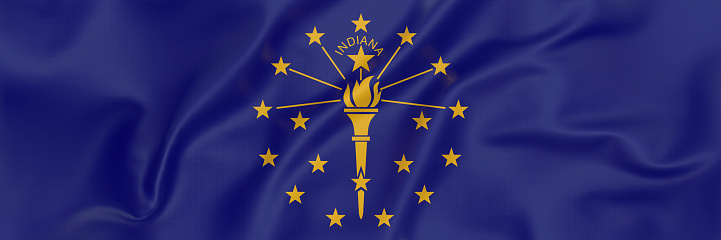 Top view of Indiana flag