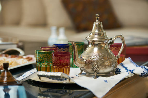 istock Traditional Moroccan tea with Ramadan cookies 954813080