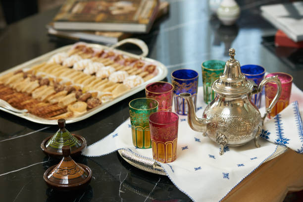istock Traditional Moroccan tea with Ramadan cookies 954813512