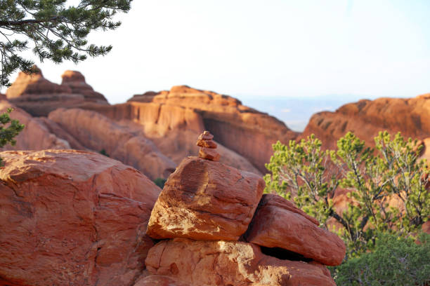 Cairn. Arches National Park. Double O Arch Trail.