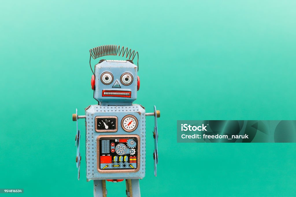 Vintage blikken speelgoed robot - Royalty-free Robot Stockfoto