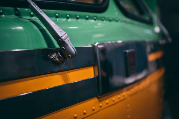 Green vintage VW kombi at he Aircooled classic car show Scheveningen