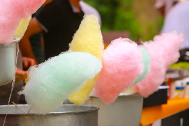 Colorful cotton candy stock photo