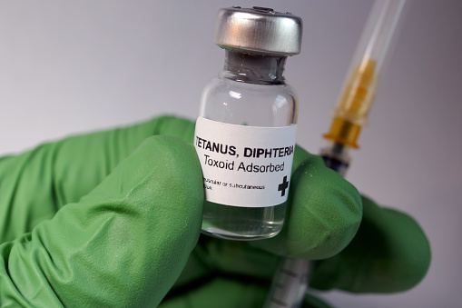 Tetanus and diphtheria vaccine - administration of antigenic material (vaccine) to stimulate an individual's immune system to develop adaptive immunity to a pathogen.
