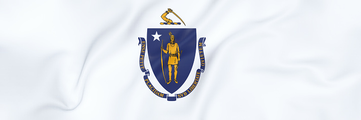 Top view of Massachusetts flag