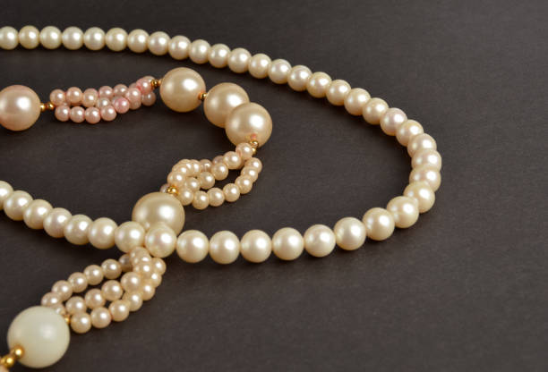 istock Pearl necklace on black 954825392