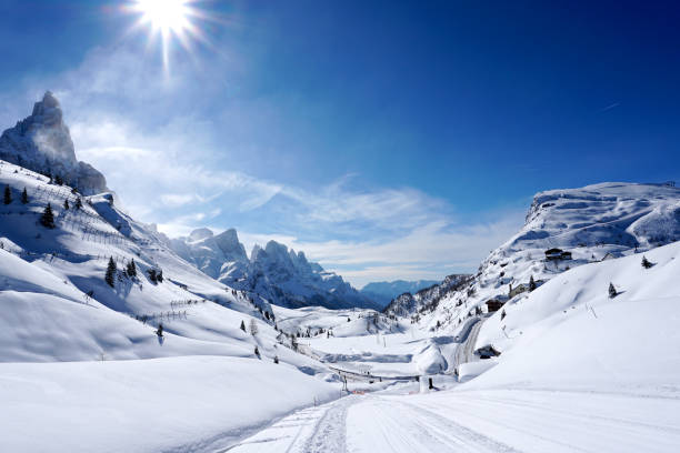 istock Snow mountains landscape sunny day 954835596