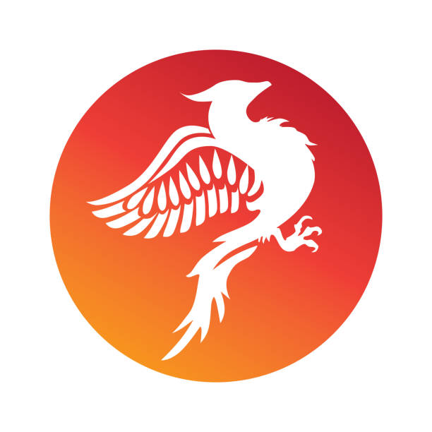 Phoenix Fire Bird, Phoenix firebird logo stock illustrations