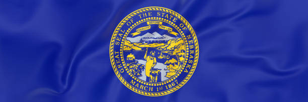 Top view of Nebraska flag