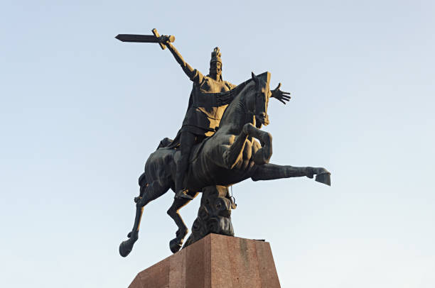 Monument to Armenian hero Vardan Mamikonian stock photo