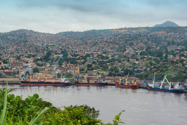 Port and town of Matadi at Congo River, DRC