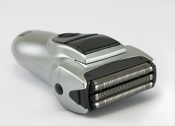 Silver electric razor stock photo