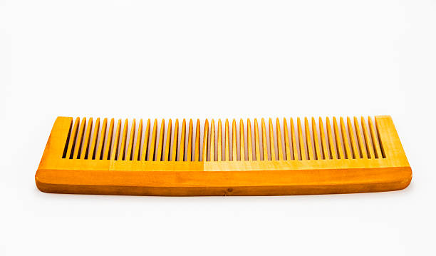 Wooden hairbrush stock photo