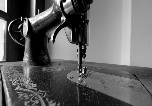 Old foot-operated sewing machine