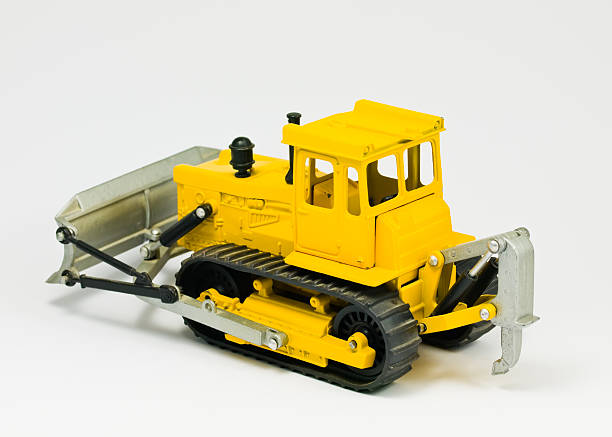 Toy bulldozer stock photo